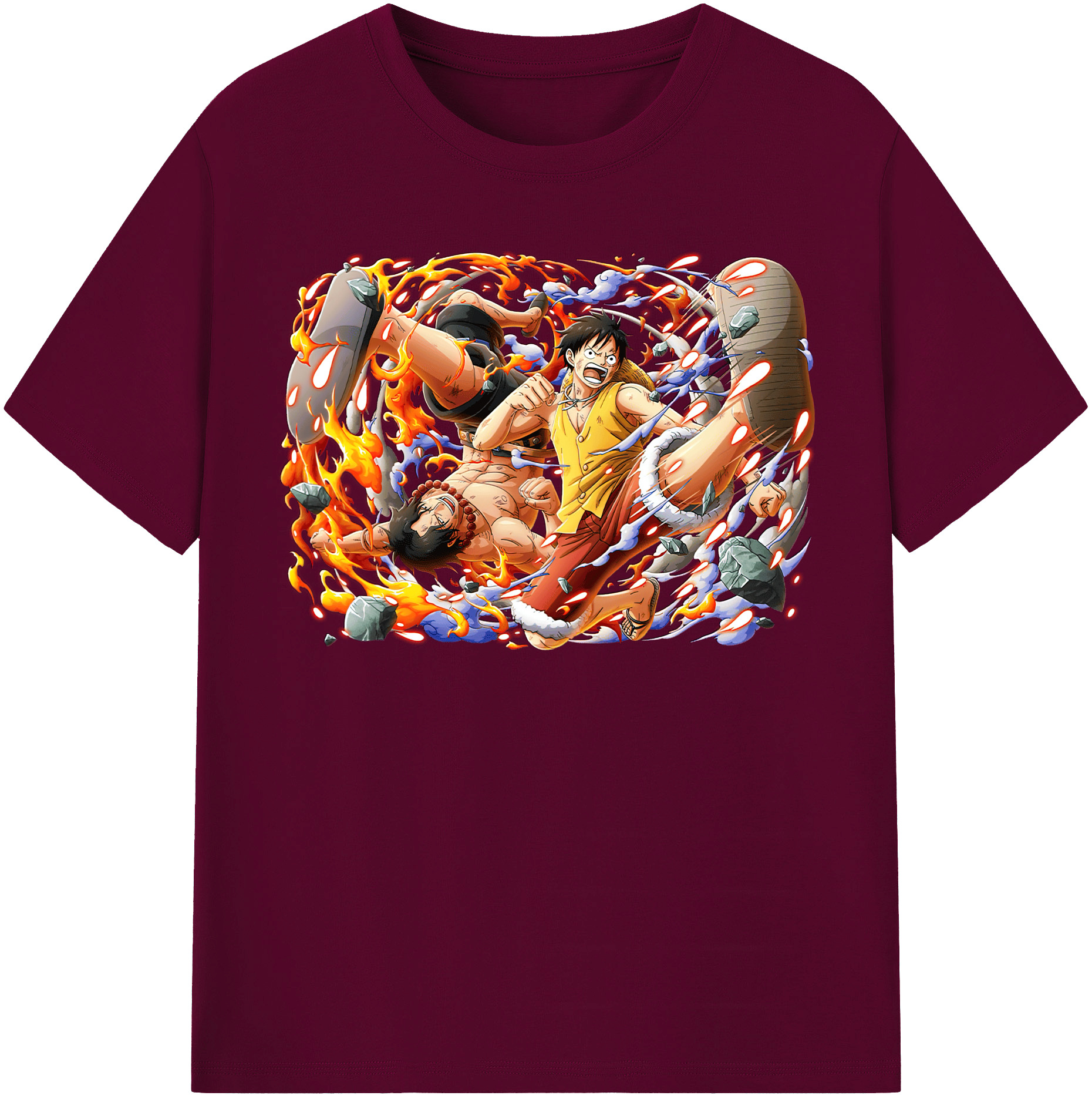 ワンピース モンキー・D・ルフィ ONE PIECE Monkey D. Luffy レディースカジュアルプリントTシャツ（綿100％）